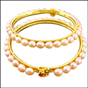PEACH OVAL PEARL BANGLES - SJPDBL004 - Click here to View more details about this Product